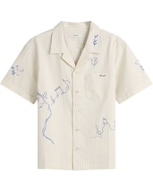 DUNST Hand-Drawing Open Collared Shirt - Natural