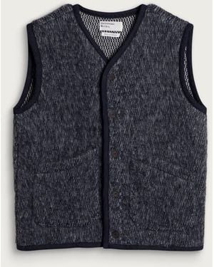 Universal Works Losso Mohair Mix Lancaster Gilet - Blue
