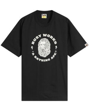 A Bathing Ape Wild Leopard Busy Works Sta T-Shirt - Black