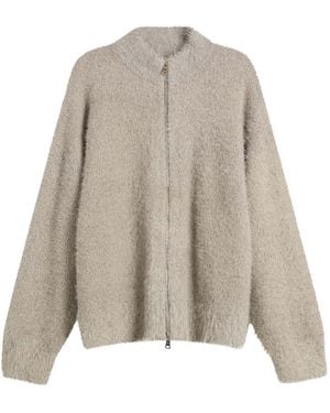 MKI Miyuki-Zoku Faux Alpaca Knit Track Jacket - Grey