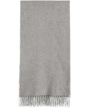 A.P.C. Ambroise Embroidered Scarf - Grey