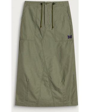 Needles String Fatigue Midi Skirt - Green