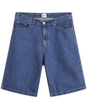Arte' Round Pocket Denim Shorts - Blue