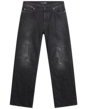 Balenciaga Distressed Fit Fadeout Denim Jeans - Grey
