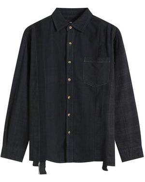 Needles 7 Cuts Over Dyed Flannel Shirt - Black