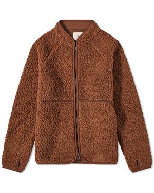Folk Puzzle Zip Fleece - Brown