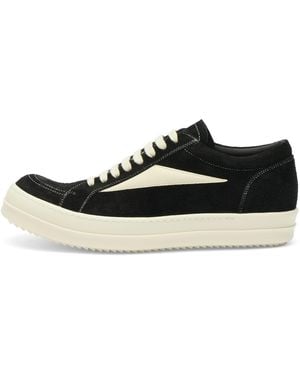 Rick Owens Suede Vintage Sneaks - Black