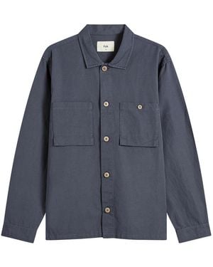 Folk Patch Overshirt - Blue