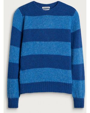 YMC Suedehead Stripe Knit - Blue