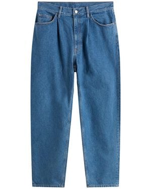 Beams Plus Wide Tapered Denim Jeans - Blue