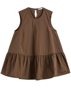 Cecilie Bahnsen Asta Recycled Taffeta Top - Brown