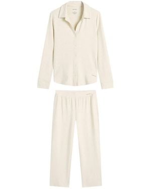 Calvin Klein Brushed Jersey Pyjama Set - White