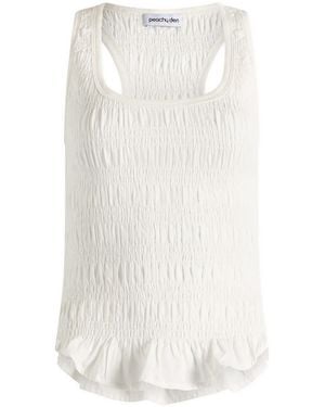 Peachy Den Deba Shirred Tank - White