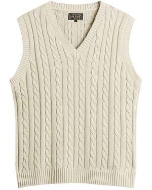 Beams Plus Cable Knit Vest - Natural