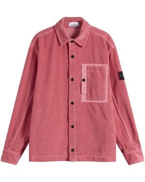 Stone Island Organic Cotton Corduroy Overshirt - Pink