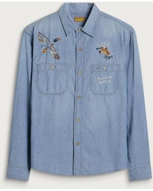 Human Made Embroidered Chambray Shirt - Blue