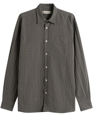 Forét Scout Micro Check Shirt - Grey