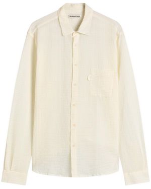 YMC Curtis Seersucker Stripe Shirt - White