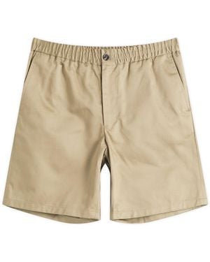 Ami Paris Elasticated Waist Cotton Shorts - Natural