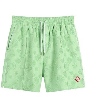 CASABLANCA Towelling Monogram Short - Green
