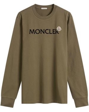 Moncler Long Sleeve Cotton T-Shirt - Green