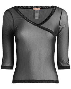 Fruity Booty Mesh 3/4 Sleeve Top - Gray