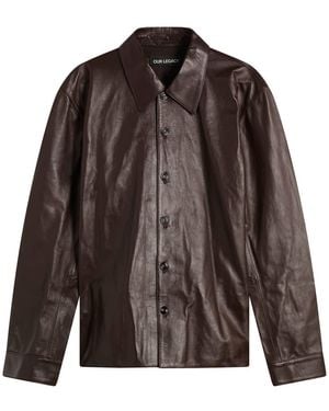 Our Legacy Calfskin Leather Welding Shirt - Brown