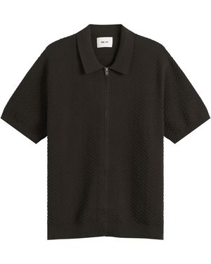 NN07 Gustav Full Zip Polo - Black