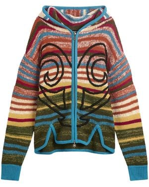 PAOLINA RUSSO Knitted Hoodie - Blue