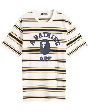 A Bathing Ape University Stripe Tee - Metallic