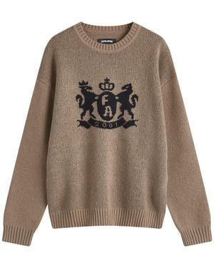 【FUCKING AWESOME】24fw BUSHFIRE MOHAIR KNIT Little Stamp Snow Wash Crewneck Sweatshirt – Fucking Awesome