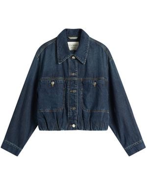 Closed Ruched Hem Jacket - Blue