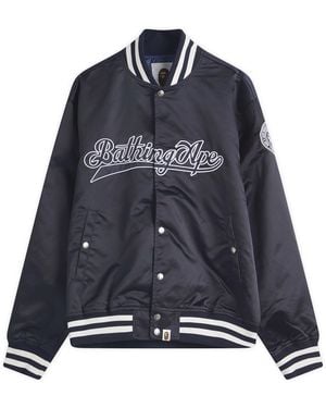 A Bathing Ape Baseball Varsity Jacket - Blue