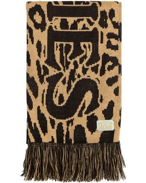 Aries J'Adoro Leopard Scarf - Black