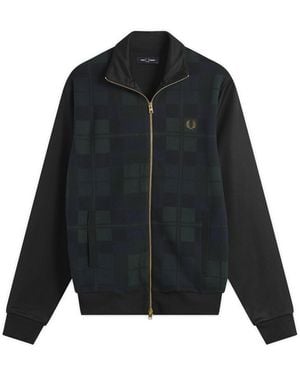 Fred Perry Watch Tartan Track Jacket - Black