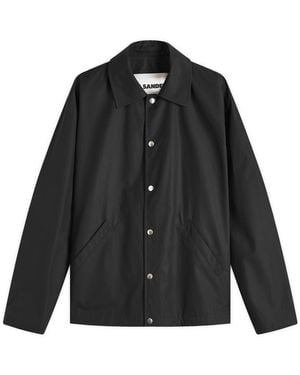 Jil Sander Logo Cotton Coach Jacket - Black