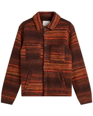 Percival Missisipi Boiled Wool Jacquard Overshirt - Brown