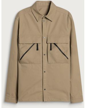 Moncler Brushed Cotton Cargo Shirt - Natural