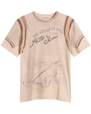 Acne Studios Eram Graphic Trompe L'Oeil Printed T-Shirt - Natural