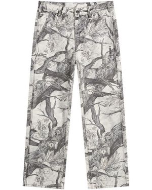 A Bathing Ape Tree Edge Camo Work Trousers - Grey