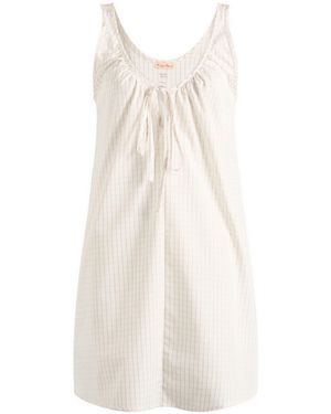 Fruity Booty Check Mini Dress - White