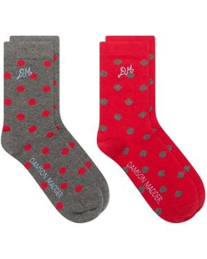 Damson Madder 2 Pack Socks - Red