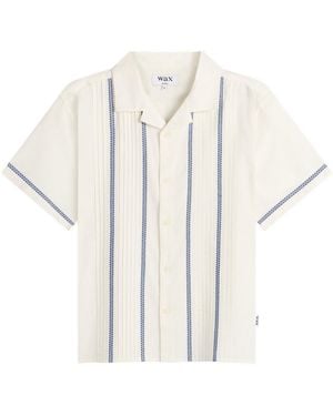 Wax London Didcot Pintuck Vacation Shirt - White