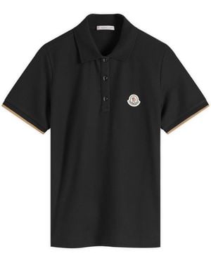 Moncler Logo Short Sleeve Polo - Black