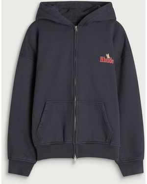Rhude American Spirit Zip-Up Hoodie - Blue