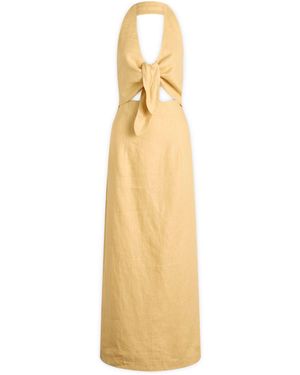 SIR. Carlotta Tie Midi Dress - Metallic