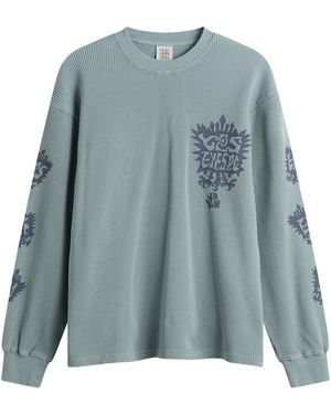 YESEYESEE Y.E.S Stamp Waffle Long Sleeve - Blue