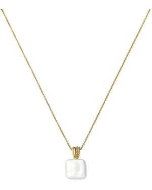 Missoma Square Pearl Baya Pendant Necklace - Metallic