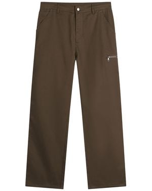 Moncler Gabardine Cotton Pants - Brown