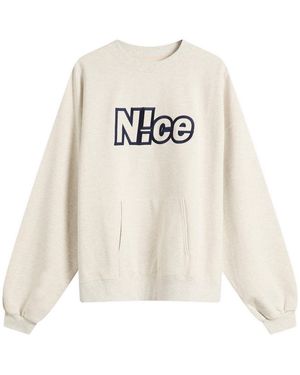 N!CE Embroidered Logo Sweatshirt - White